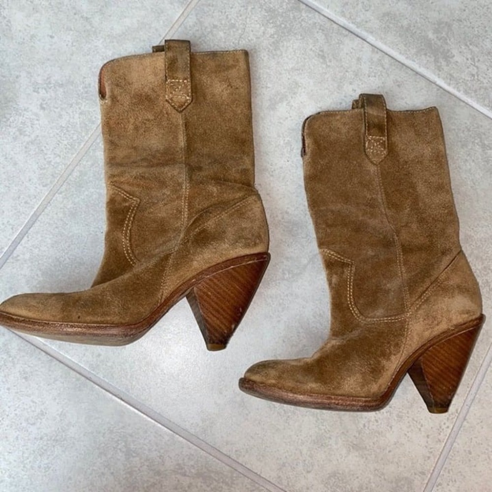Michael Kors Brown Suede Leather Fashion Boots Size 6 M